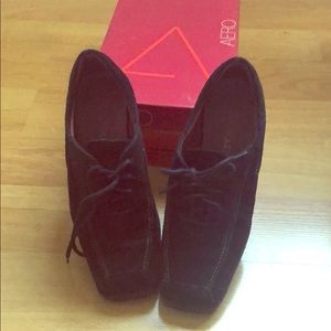 Aerosoles Black lace up square toe loafers